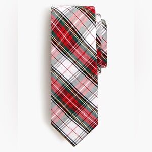J. CREW MEN’S TARTAN PLAID TIE, Color White Multi, NWT